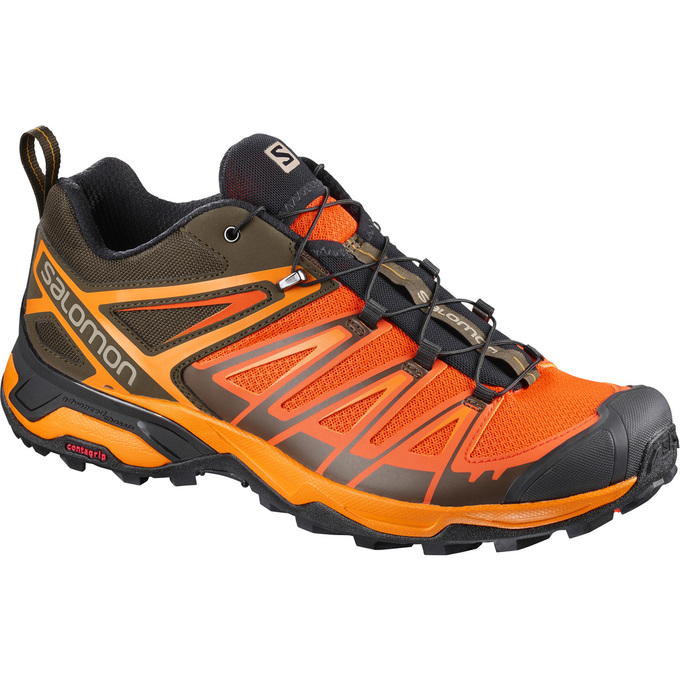 Salomon Singapore Mens Hiking Shoes - X ULTRA 3 Orange/Black | 19672-SEGZ